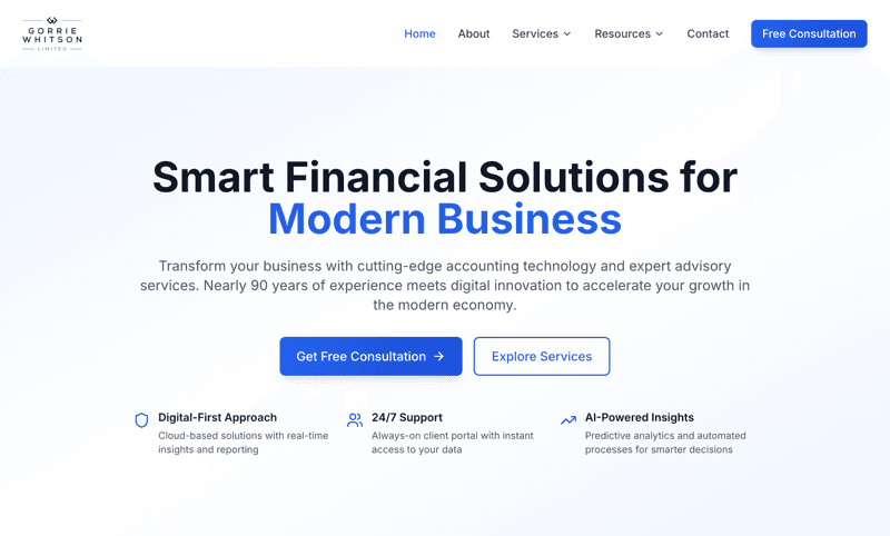 Gorriw Whitson - Custom website development by Goodman Tech