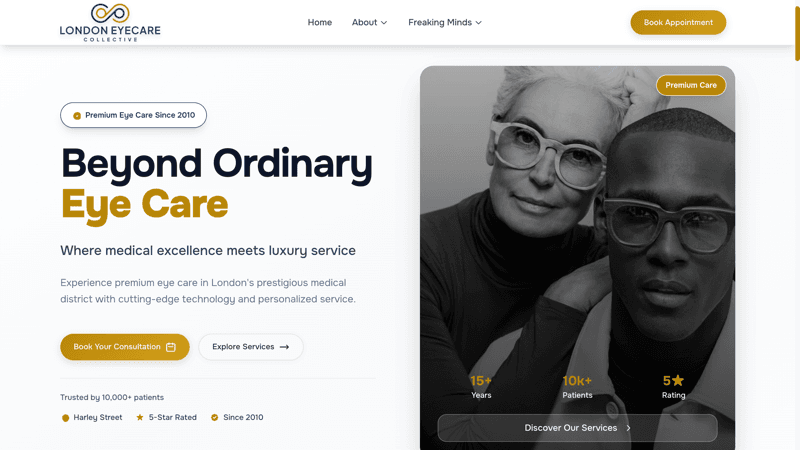 London Eye Care - Custom website development by Goodman Tech